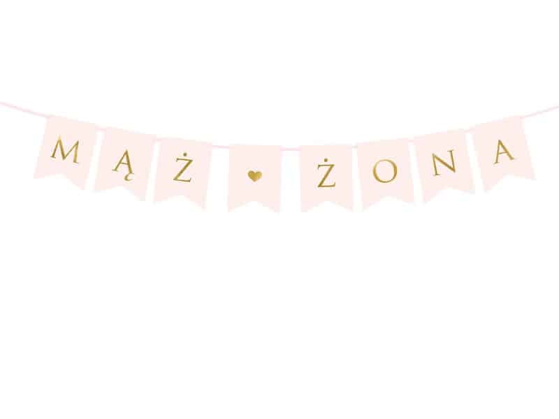 Banner ślubny Mąż Żona j.róż