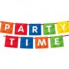 Banner urodzinowy z napisem Party Time Klocki 