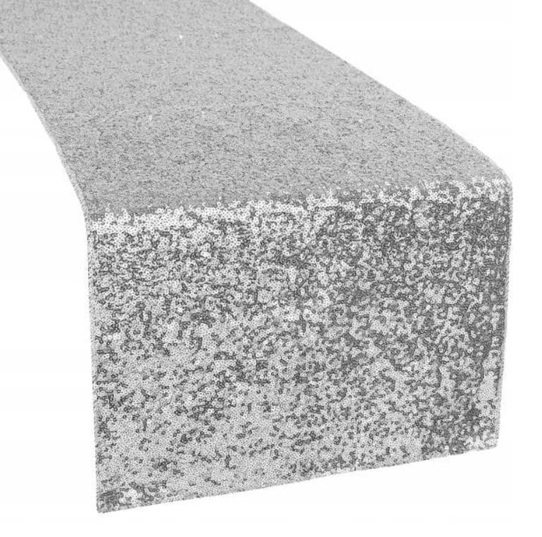 Bieżnik Cekinowy Srebrny 250 x 30cm