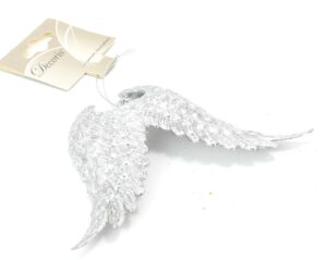 Bombka Skrzydła Srebrne Połysk