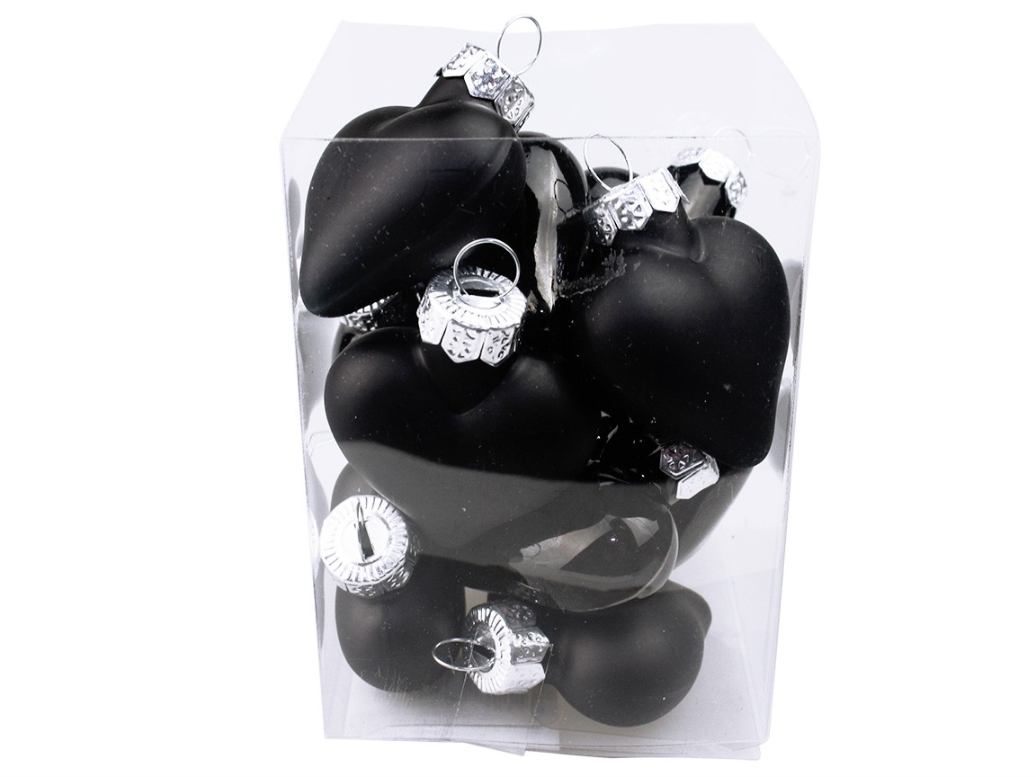 Bombki serduszka Czarne