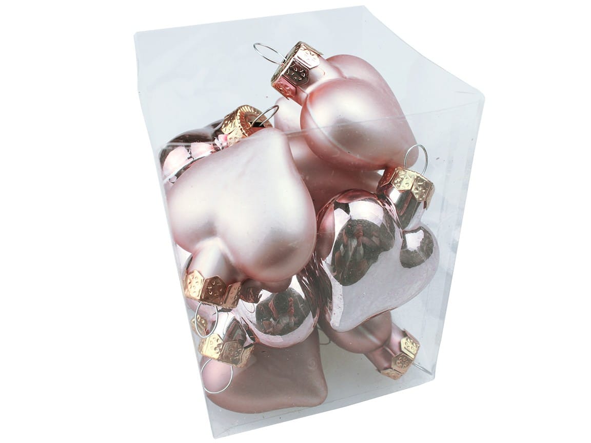 Bombki serduszka Rose Gold