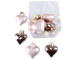 Bombki serduszka Rose Gold