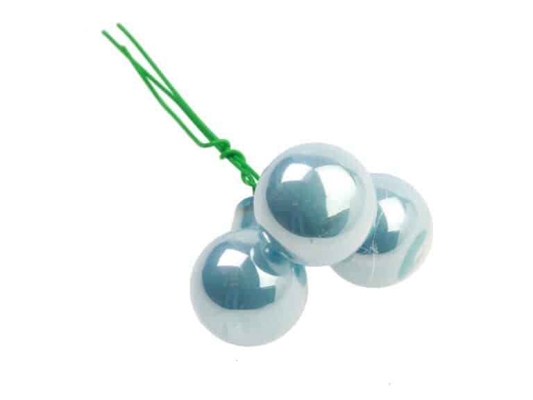 Bombki Szklane 2cm Błękitne Połysk