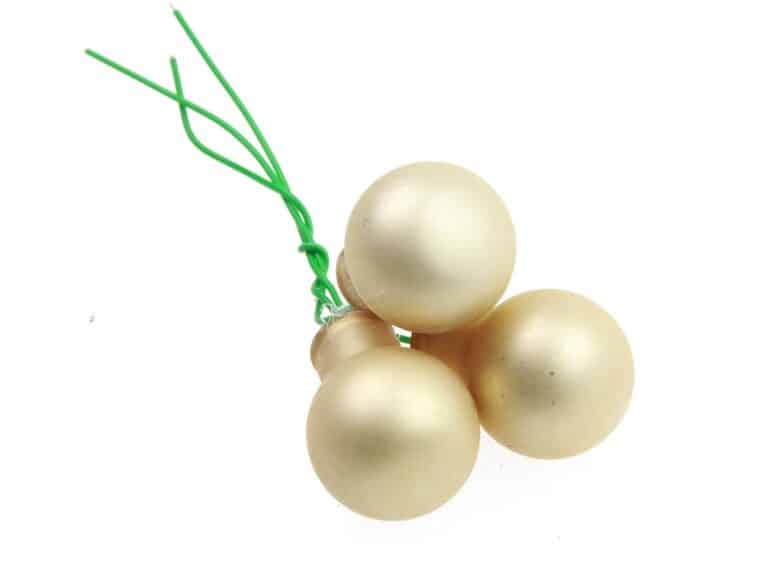 Bombki Szklane 2cm Kremowe Matowe