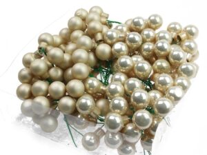 Bombki Szklane 2cm Kremowe Paczka 144 szt.