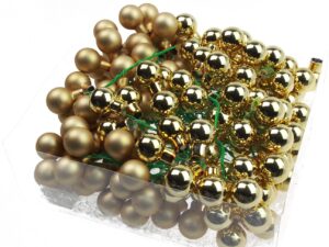 Bombki Szklane 2cm Złote Paczka 144 szt.