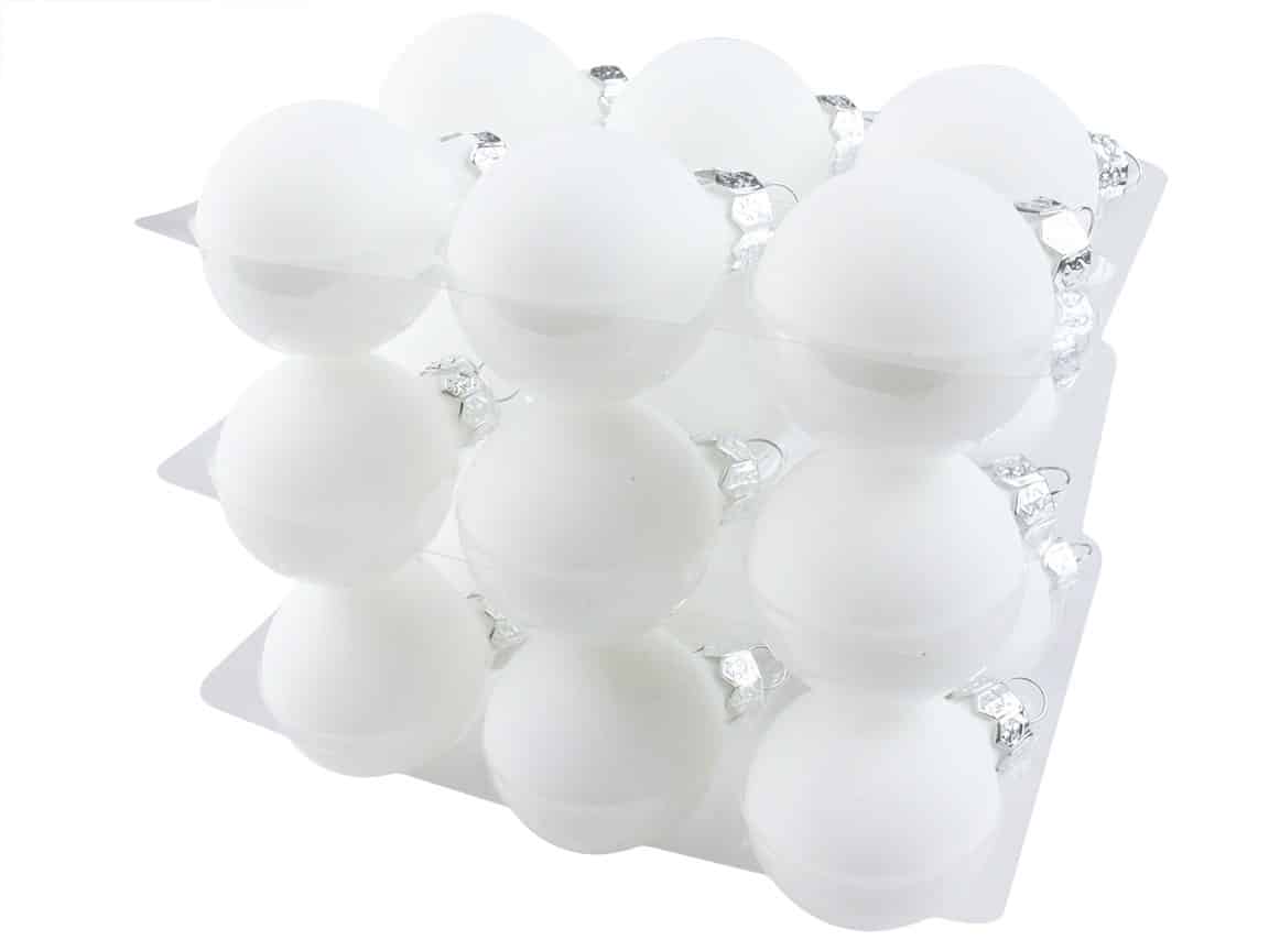 Bombki Szklane 4cm Białe Arctic White