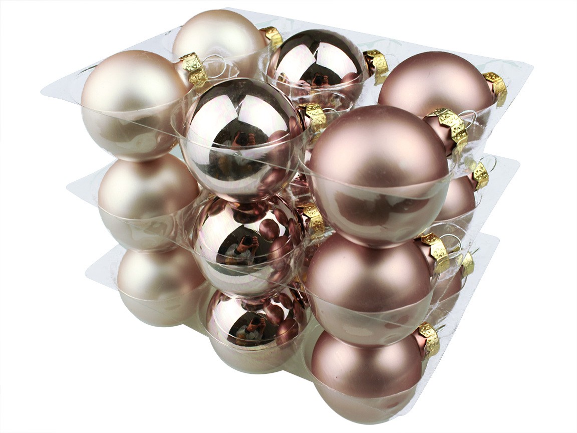 Bombki Szklane 4cm Rose Gold
