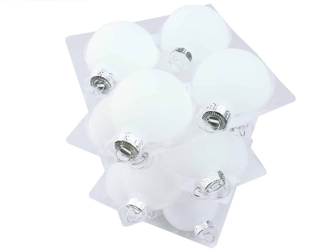 Bombki Szklane 6cm Białe Arctic White
