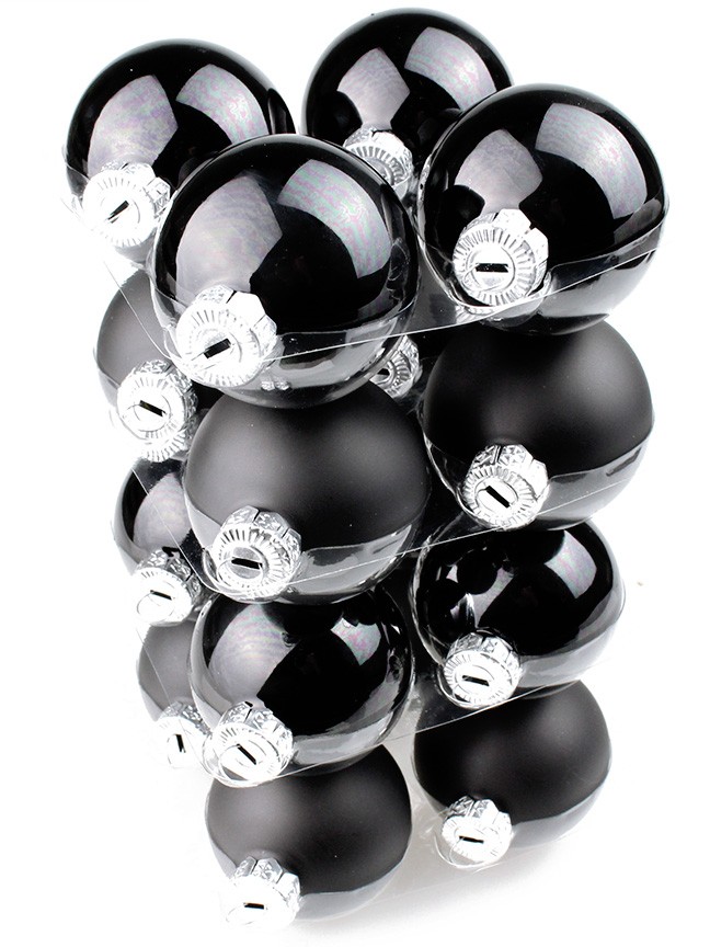 Bombki Szklane 6cm Czarne