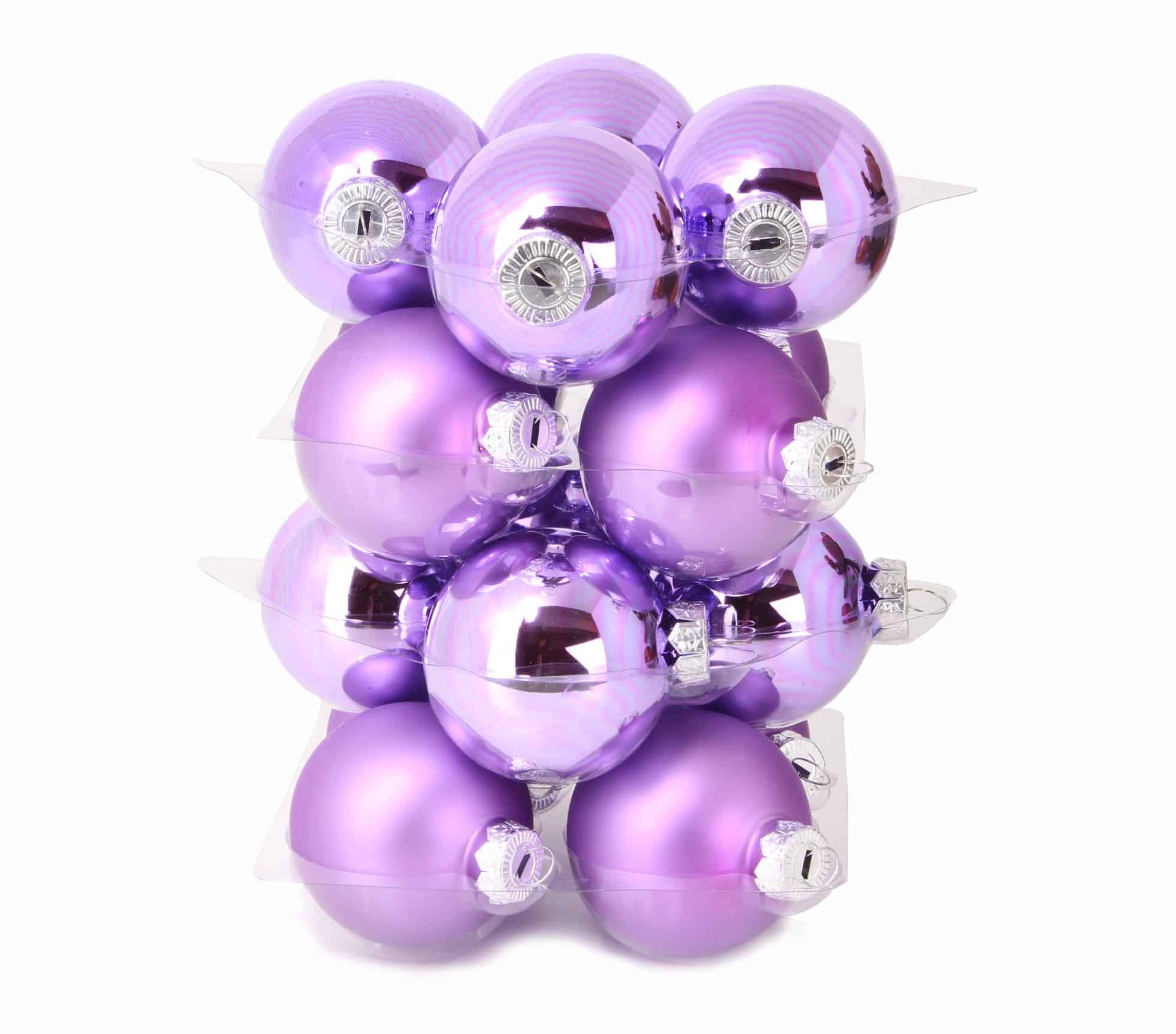 Bombki Szklane 6cm Fioletowe