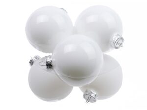Bombki Szklane 8cm Białe