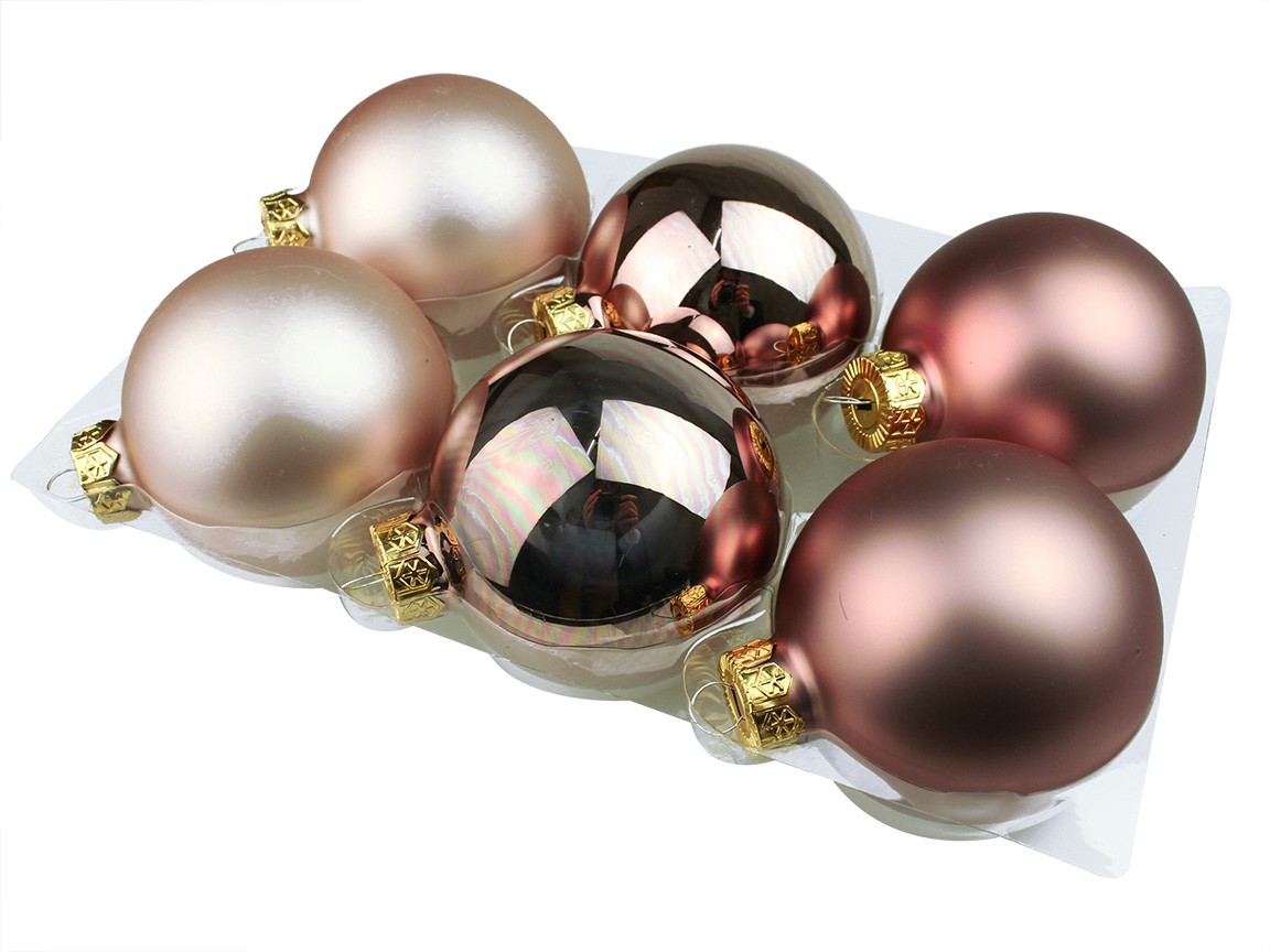 Bombki Szklane 8cm Rose Gold