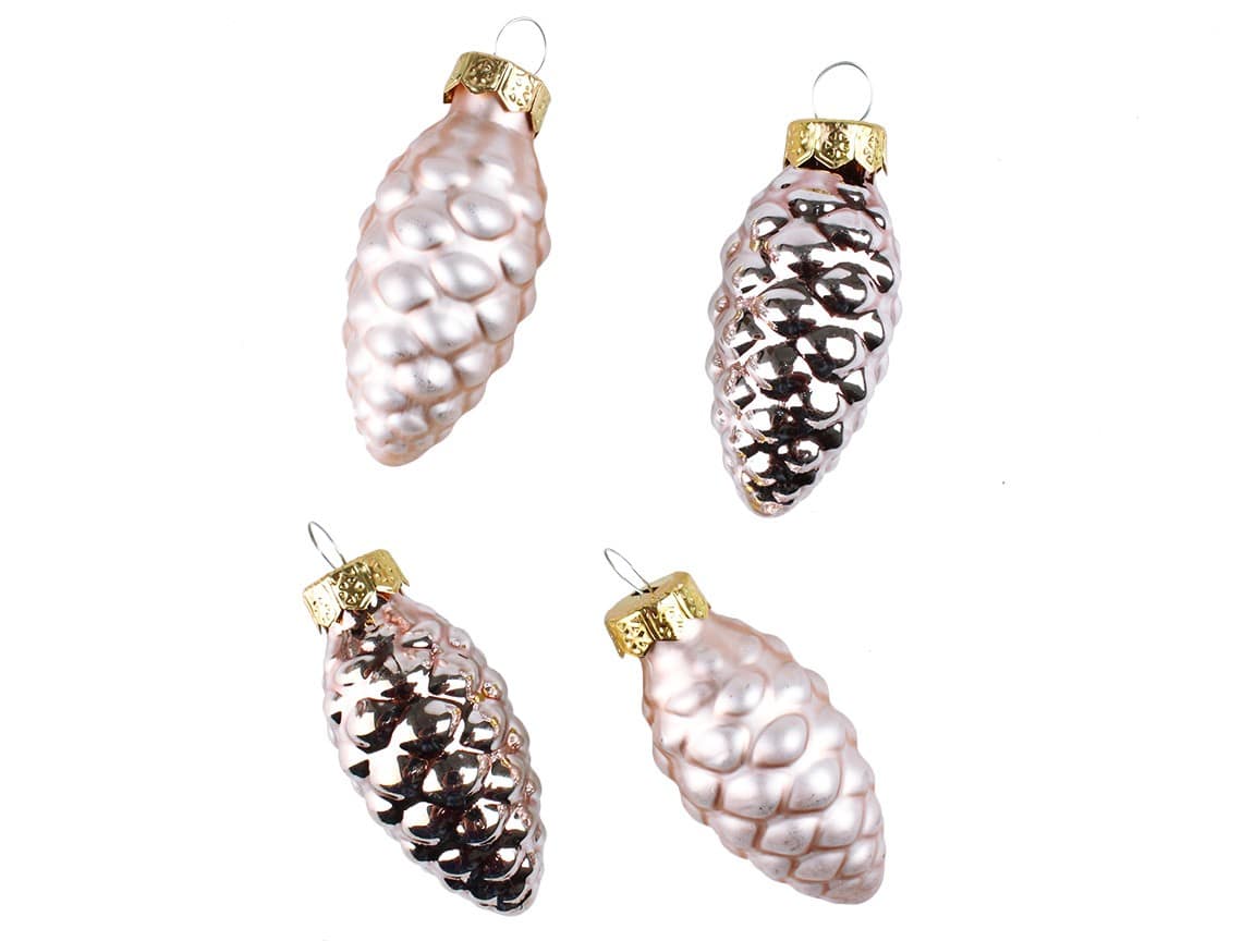 Bombki Szklane Szyszki Rose Gold
