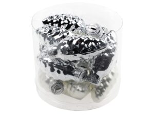 Bombki Szklane Szyszki Srebrne