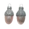 Bombki szklane żołędzie 3x4cm Blush Pink