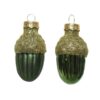 Bombki szklane żołędzie 3x4cm Butelkowa Zieleń