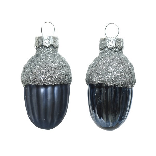 Bombki szklane żołędzie 3x4cm Chabrowe