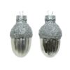 Bombki szklane żołędzie 3x4cm Srebrne