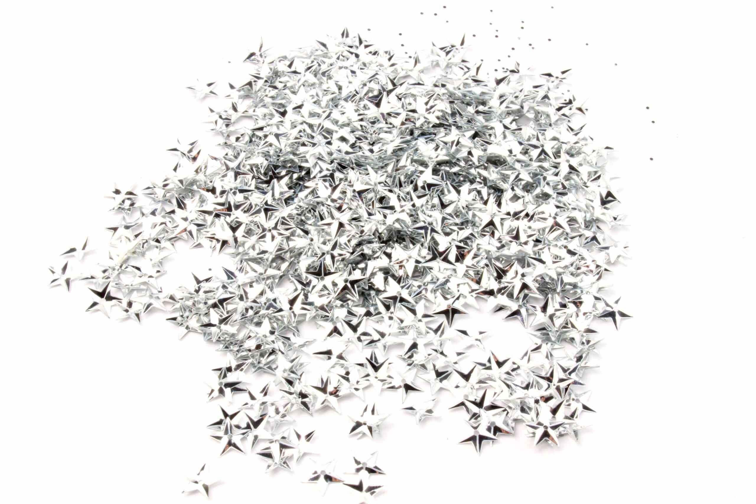Cekiny Gwiazdki Metaliczne Srebrne 15g 10mm