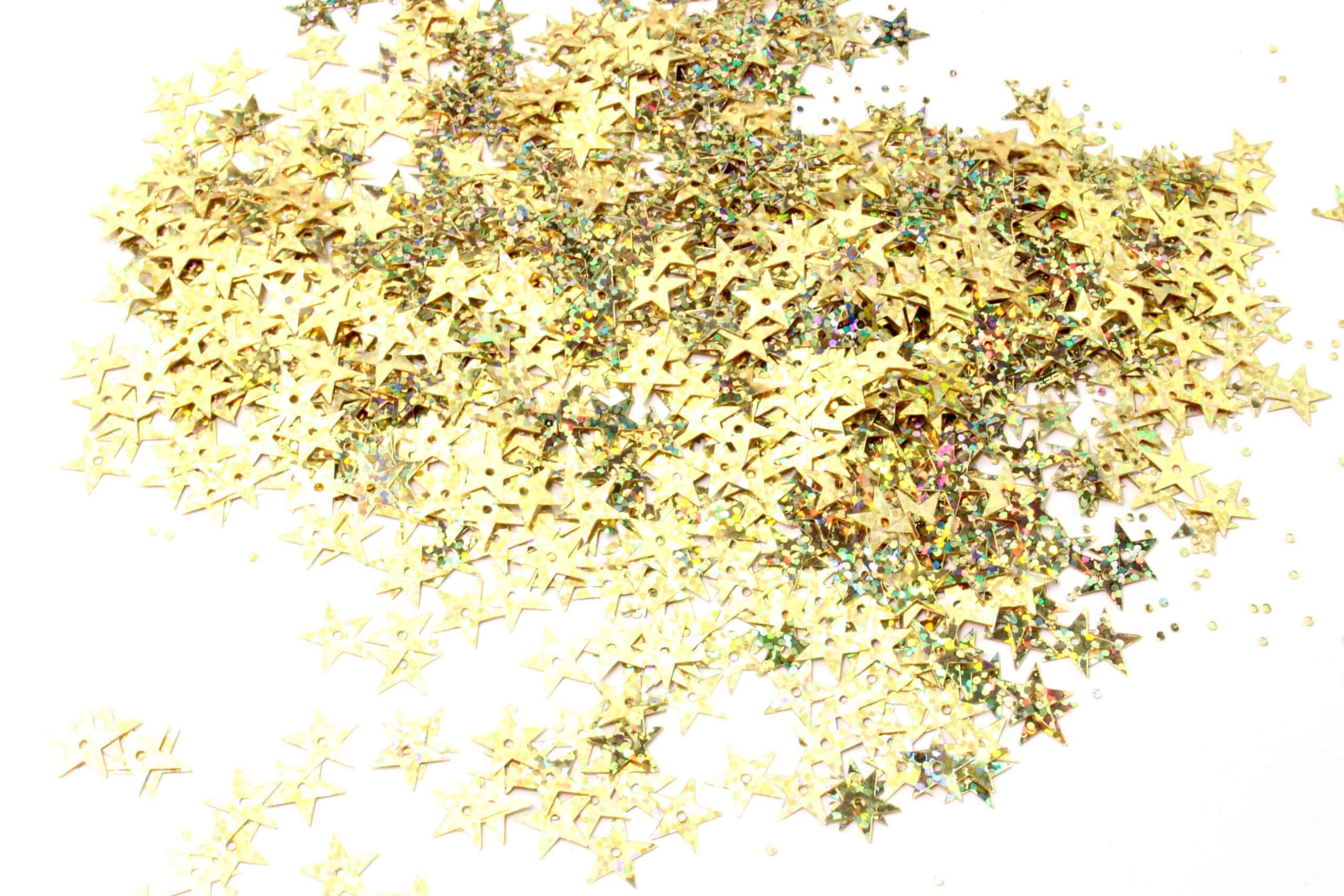 Cekiny Gwiazdki Mieniące Złote 15g 10mm