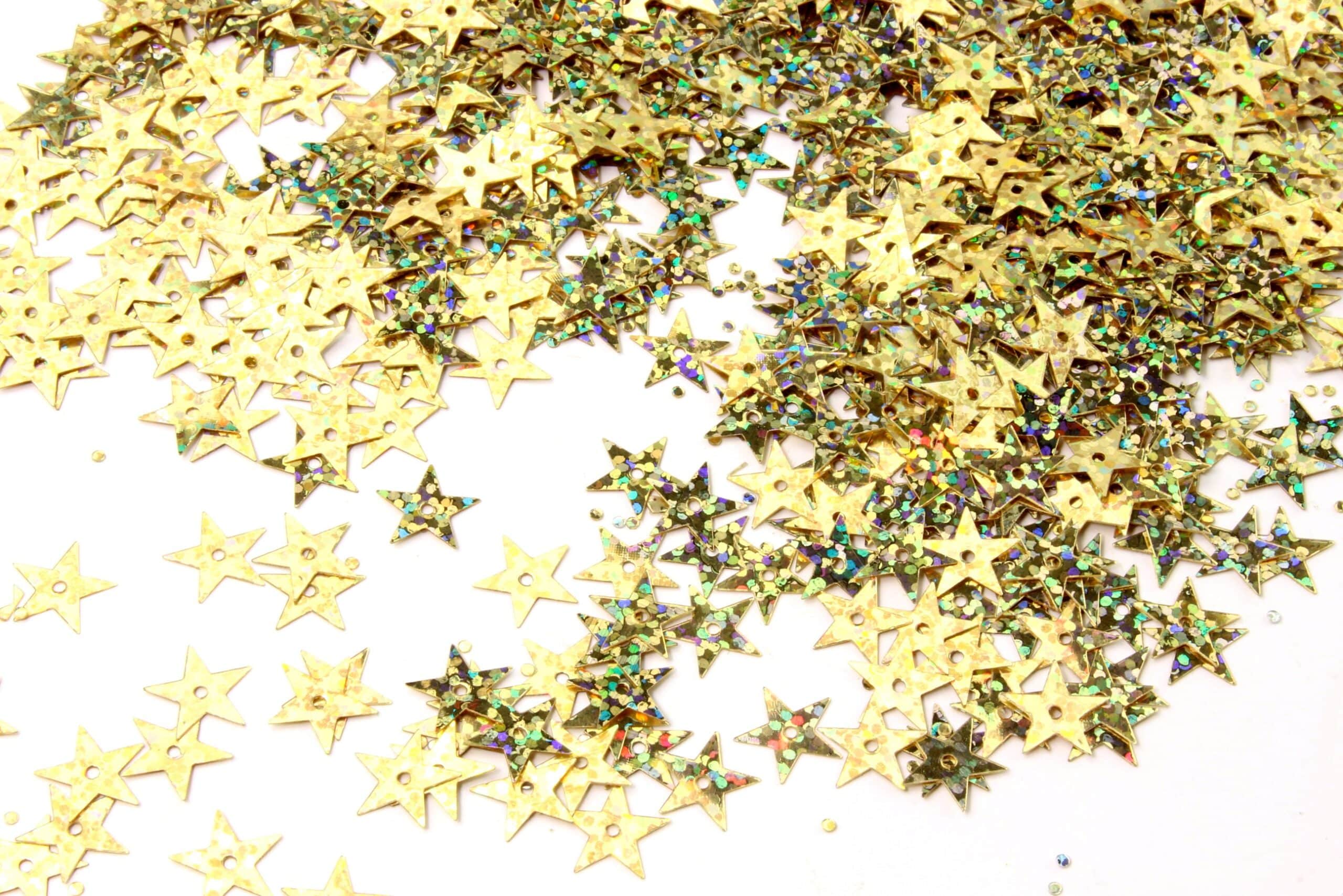 Cekiny Gwiazdki Mieniące Złote 15g 10mm