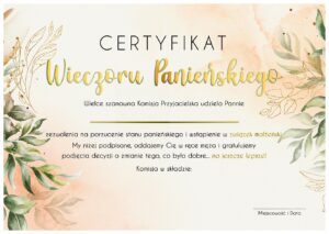 Certyfikat Na Wieczór Panieński Glamour