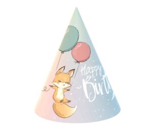 Czapeczki papierowe Happy Birthday Lisek