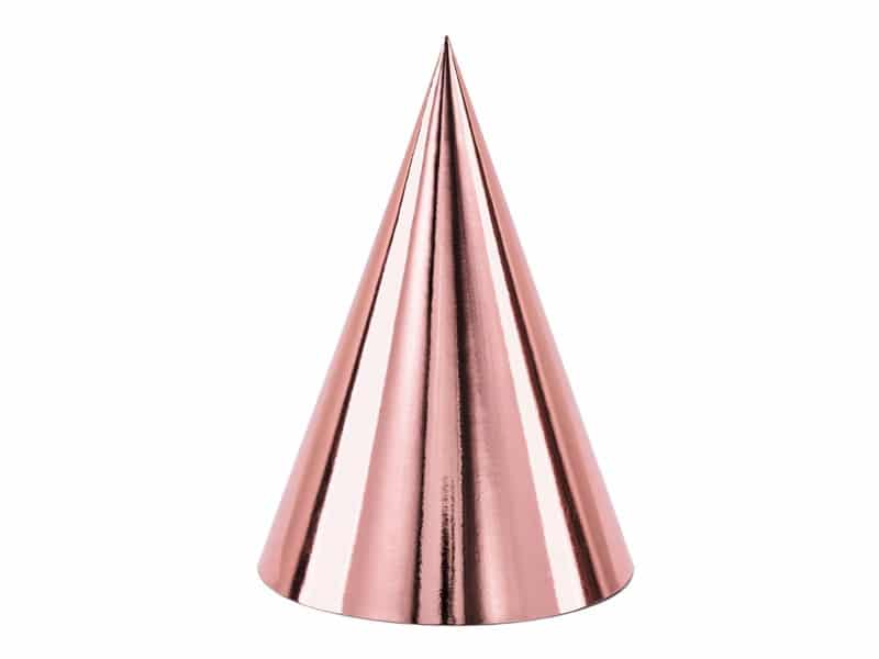 Czapeczki rose gold 6szt.