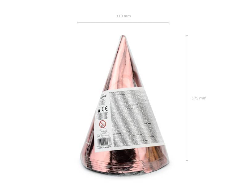Czapeczki rose gold 6szt.