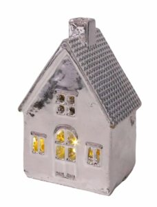 Domek Srebrny LED 12 x 8cm