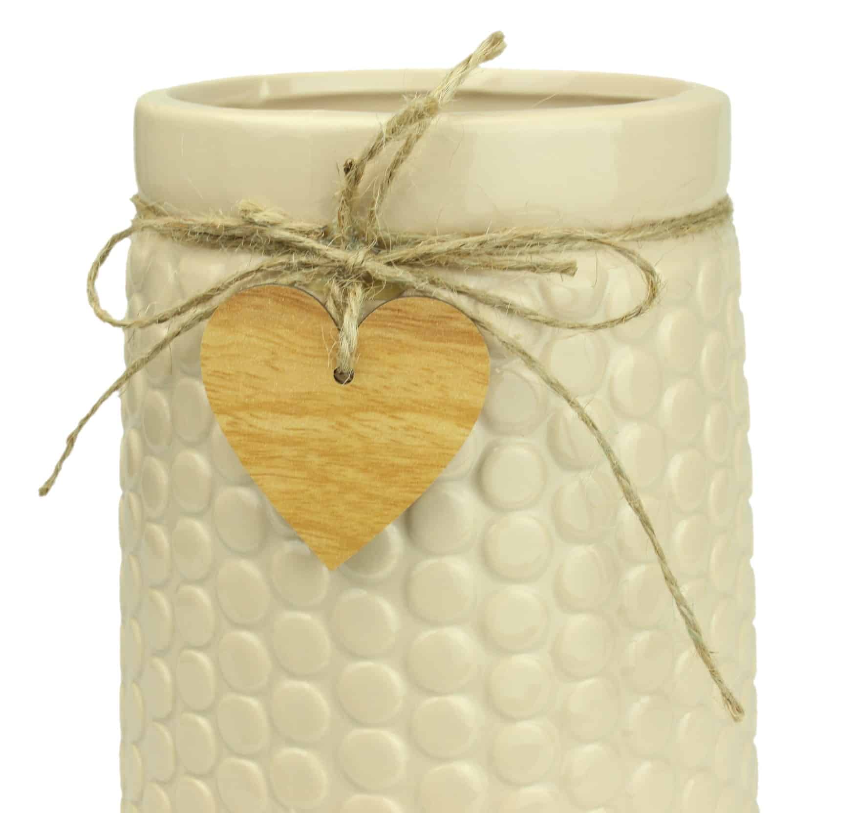 Doniczka Ceramiczna Serduszko Kremowa 18 x 11cm