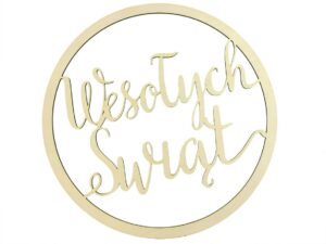 Drewniana zawieszka Wesołych Świąt