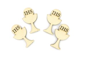 Drewniane emblematy Kielichy IHS 5x3cm