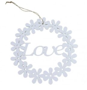 Drewniany wianek Love 25cm