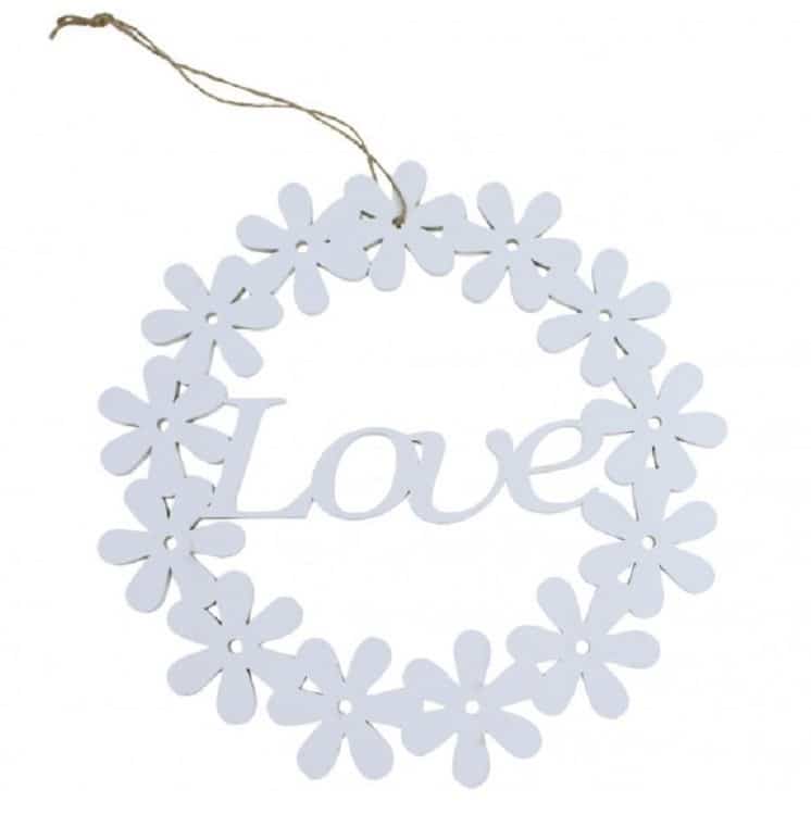 Drewniany wianek Love 25cm