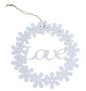 Drewniany wianek Love 35cm