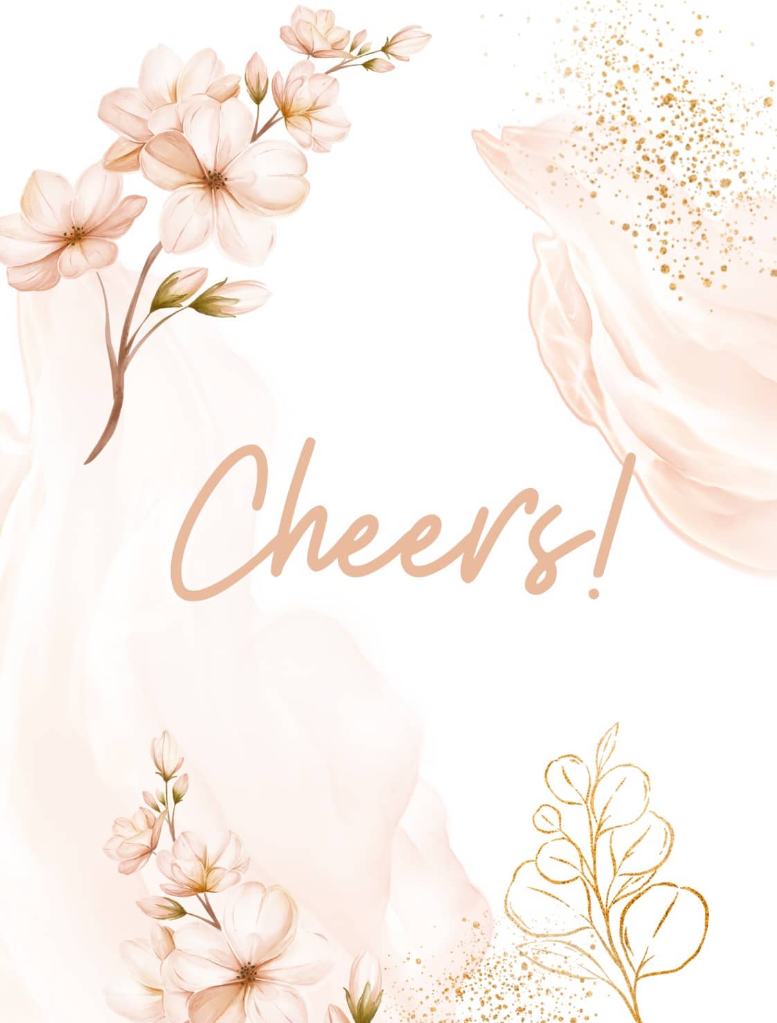 Etykiety na butelke Rose Gold Cheers 