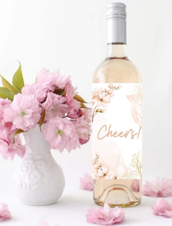 Etykiety na butelke Rose Gold Cheers 