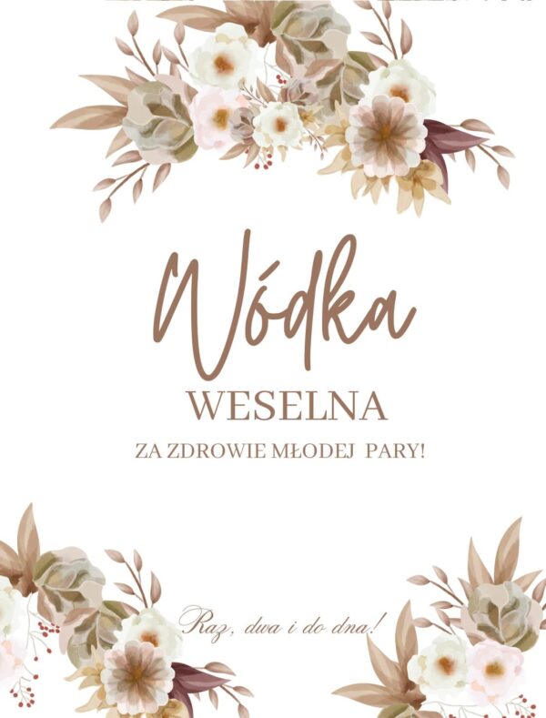 Etykiety na butelke Wódka Weselna 