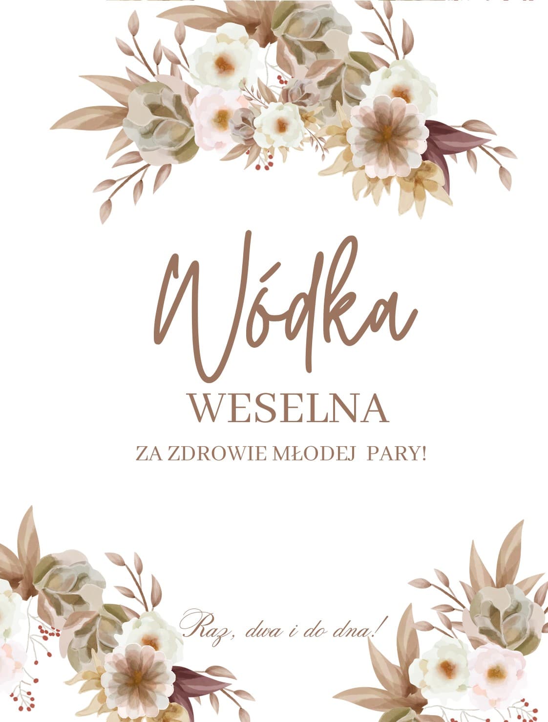Etykiety na butelke Wódka Weselna 