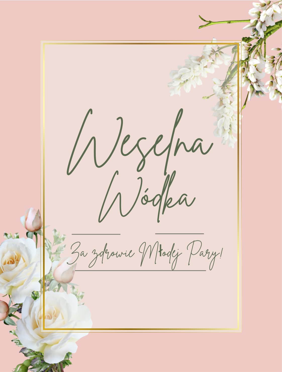 Etykiety na butelke Wódka Weselna 