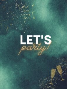 Etykiety na butelke Zielone Let's Party