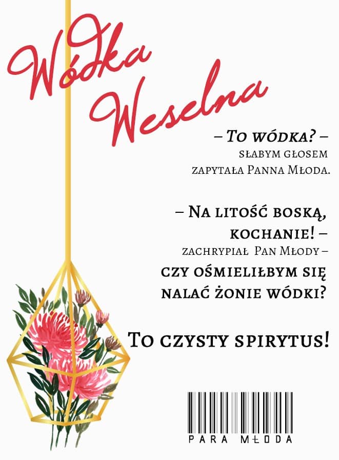 Etykiety ślubne Geometryczne Serce z Różami