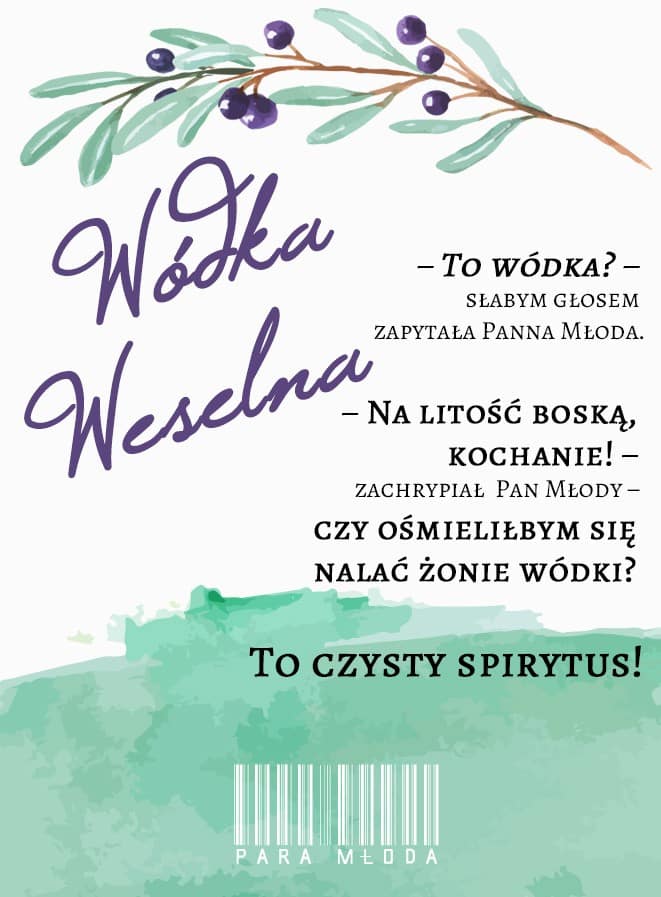 Etykiety ślubne Miętowa Jagoda