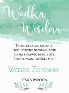 Etykiety ślubne Miętowa Jagoda