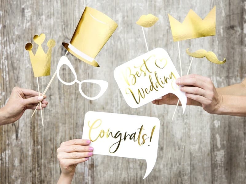 Gadżety do zdjęć Wedding Gold