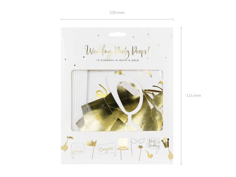 Gadżety do zdjęć Wedding Gold
