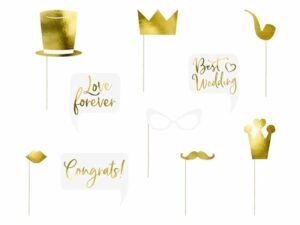 Gadżety do zdjęć Wedding Gold